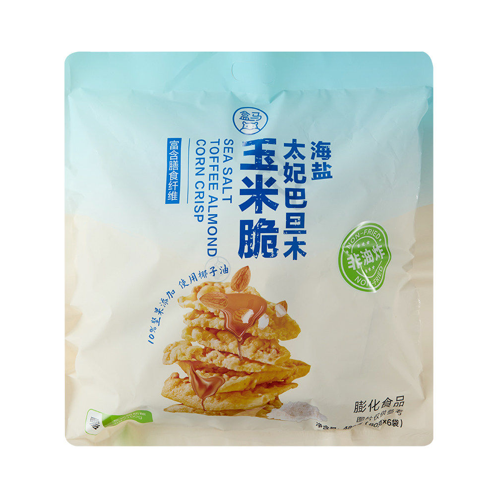 【李佳琦直播间】盒马MAX 海盐太妃巴旦木玉米脆 480g