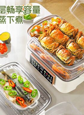德国电蒸锅家用大容量蒸煮一体火锅多功能早餐机防干烧可蒸整鱼