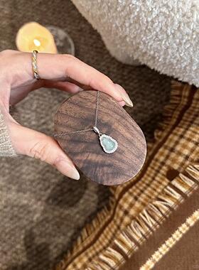 「小福禄」蓝水翡翠葫芦纯银s999正品项链女款2025新款足银党轻奢