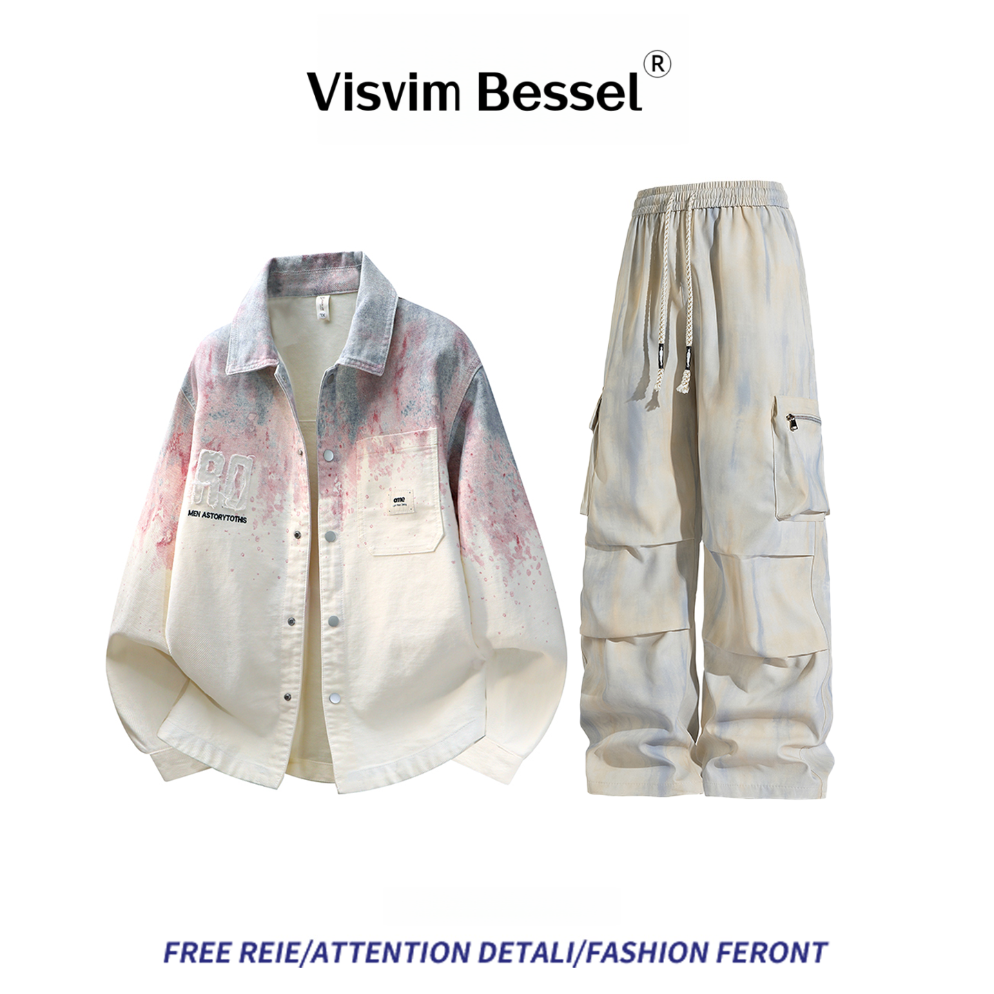 VISVIM BESSEL高端渐变牛仔夹克潮流开衫长袖衬衫男宽松翻领外套,淘宝优惠券,粉丝福利购,淘宝优惠卷