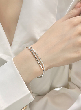 棉左女合金日韩米粒满天星手链