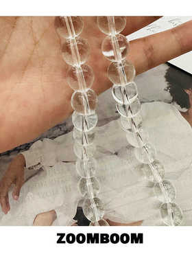 ZOOMBOOM 项链女高级设计感小钟度假风颈链轻奢透明白水晶锁骨链