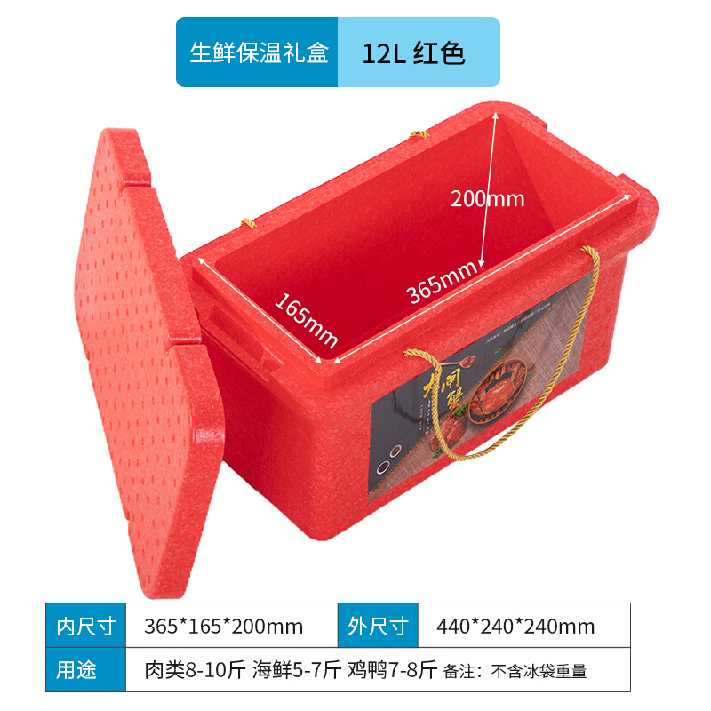 生鲜包装盒海鲜牛羊肉包装礼盒包装礼品盒冷链保鲜保温EPP泡沫箱-图3