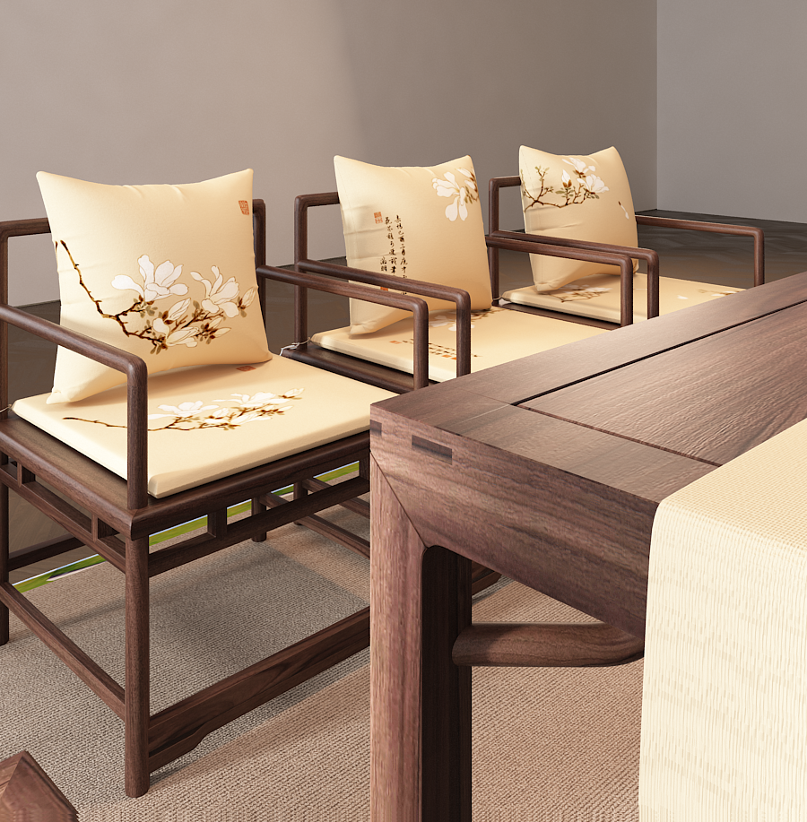 坐垫椅垫红木沙发圈椅太师椅椅子实木中式玉兰画卷中式中国风垫子,淘宝优惠券,粉丝福利购,淘宝优惠卷