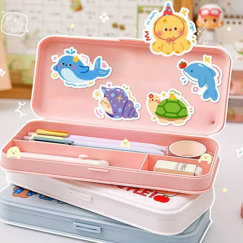 360张/卡通海洋动物贴纸幼儿园可爱奖励学习趣味儿童小贴纸贴画水果杯子装饰防水女孩男孩动物不干胶书桌贴,淘宝优惠券,粉丝福利购,淘宝优惠卷