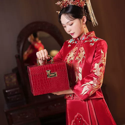 三金首饰盒订婚结婚彩礼盒10万8陪嫁礼金箱提亲聘礼金20万装钱婚