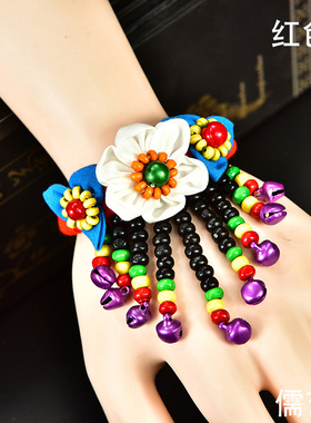 云南民族风手工串珠布艺手链女式