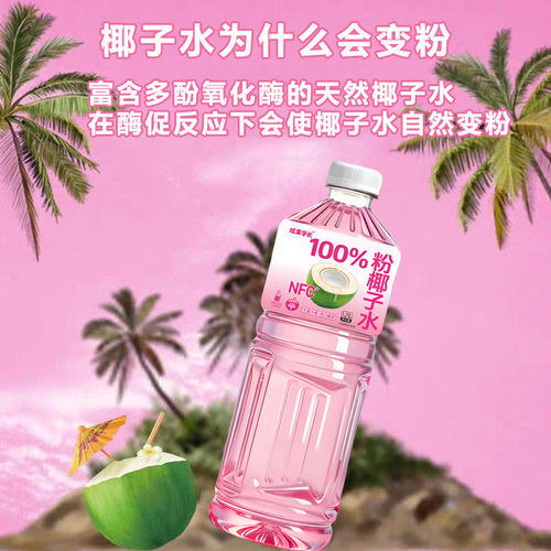 【买一送一】100%粉椰子水NFC天然电解质含钾五斤装无添加剂0色素 - 图1