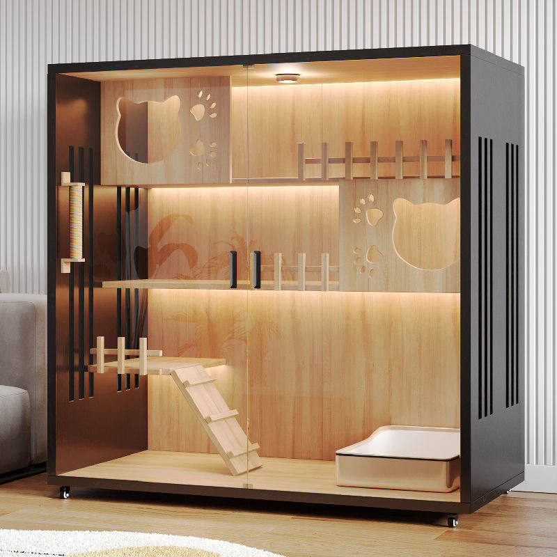 猫别墅家用实木猫笼防水豪华室内猫窝房子超大自由空间猫柜猫屋,淘宝优惠券,粉丝福利购,淘宝优惠卷