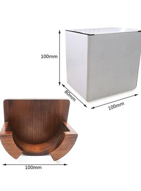 咖啡机53两耳三耳无底把手实木底座 58三耳通用无底手柄支架底座