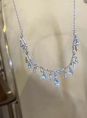 水滴项链轻奢小众设计高级感锁骨链2E023新款爆款网红精致流苏颈