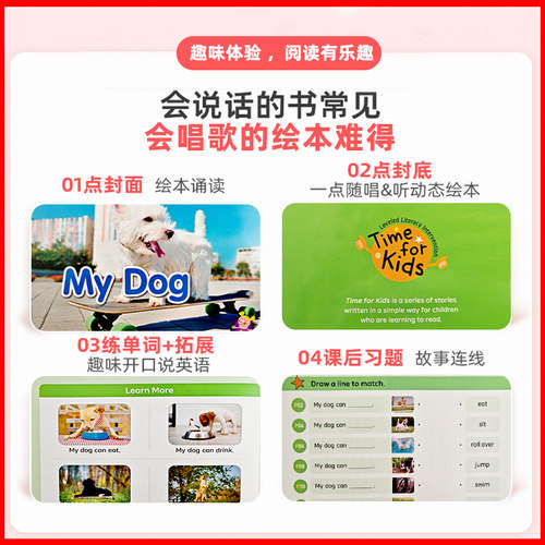 官方旗舰店亲子时光威廉海尼曼gk70册g1启蒙幼儿单词机g2学习神器raz英语分级阅读绘本小蝌蚪点读笔全景plus读物有声书sss儿歌教材 - 图1
