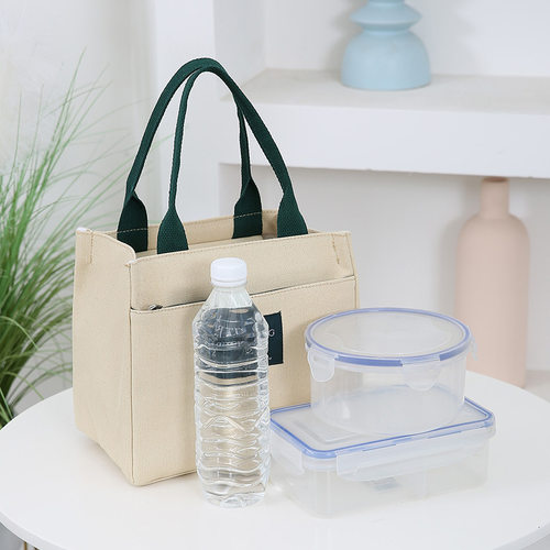 帆布手提袋手提包饭盒袋子包妈咪外出小包上班杂物拎包便携手拎袋 - 图2