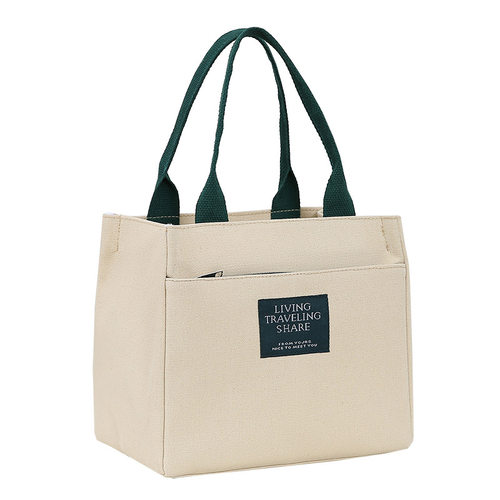 帆布手提袋手提包饭盒袋子包妈咪外出小包上班杂物拎包便携手拎袋 - 图3