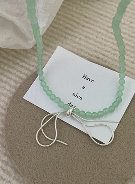 绿色项链人造水晶锁骨链女合金