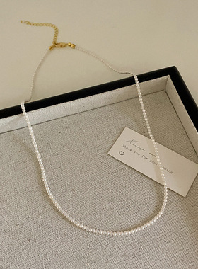 珍珠叠戴项链珍珠锁骨链女珠子