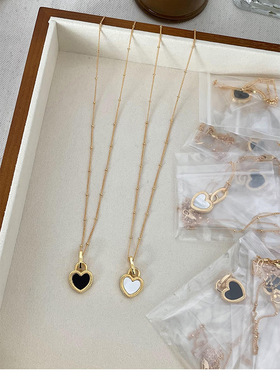 爱心项链ins合金锁骨链女贝壳
