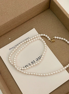 复古项链嘉静珍珠锁骨链女珍珠