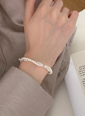 缠绕珍珠手链RONERAI碎银子小众