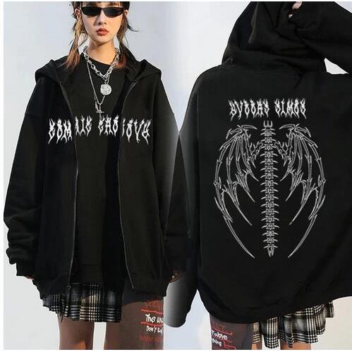 women white graffiti print long pullover sweatshirt s - 图0