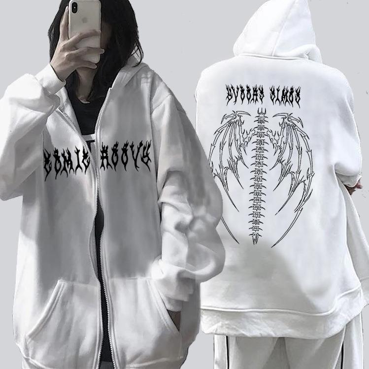 women white graffiti print long pullover sweatshirt s - 图3