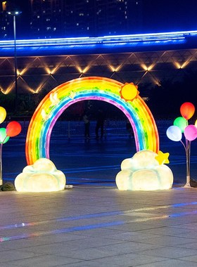 户外卡通奶牛玻璃钢云朵雕塑网红打卡商场公园景区美陈装饰大摆件