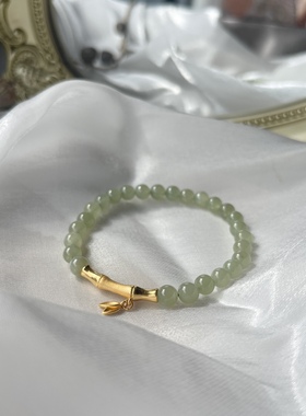 和田玉手串天然竹节女高级感手链