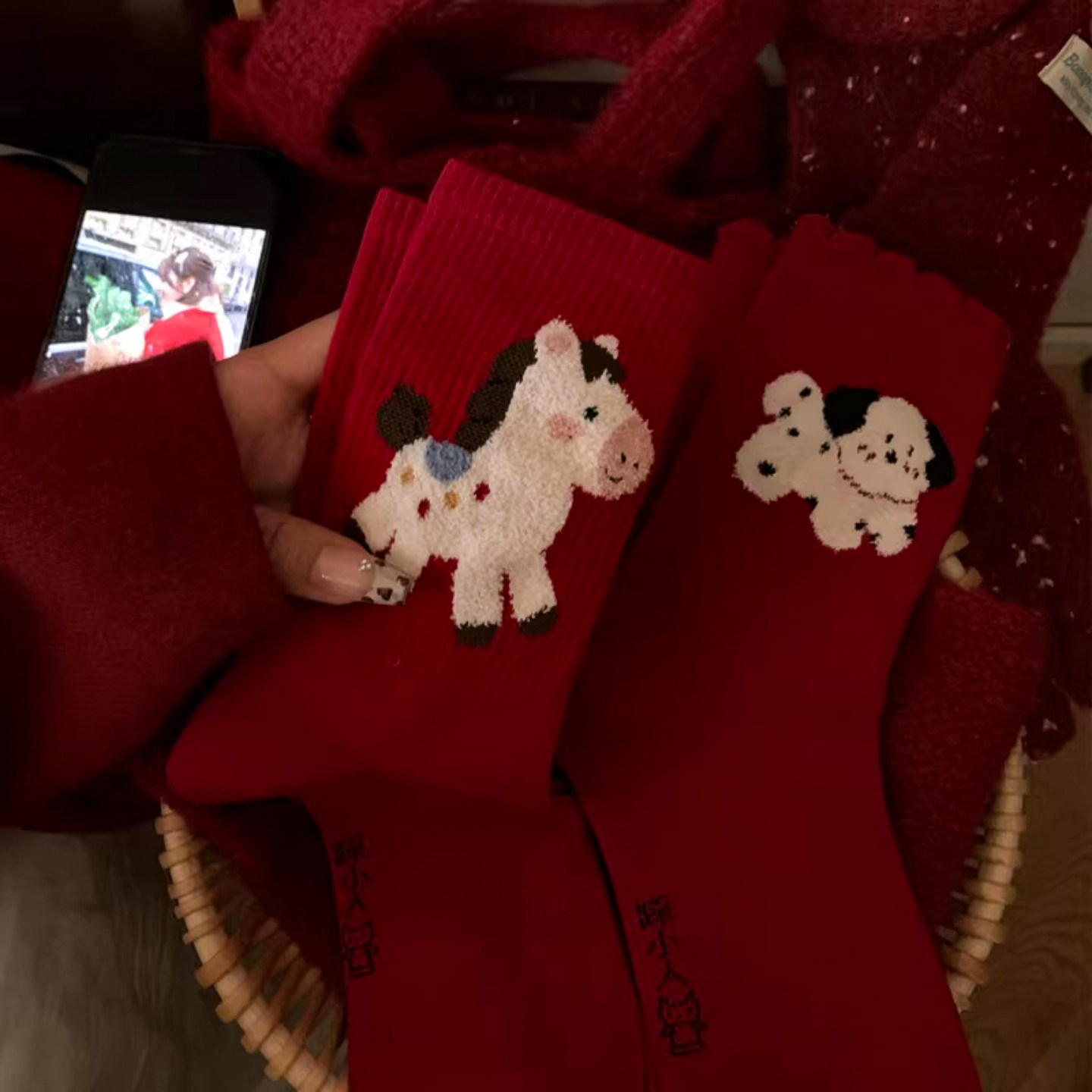 马年本命年袜子女款红色纯棉新年礼物礼盒秋冬季2026属马情侣袜,淘宝优惠券,粉丝福利购,淘宝优惠卷