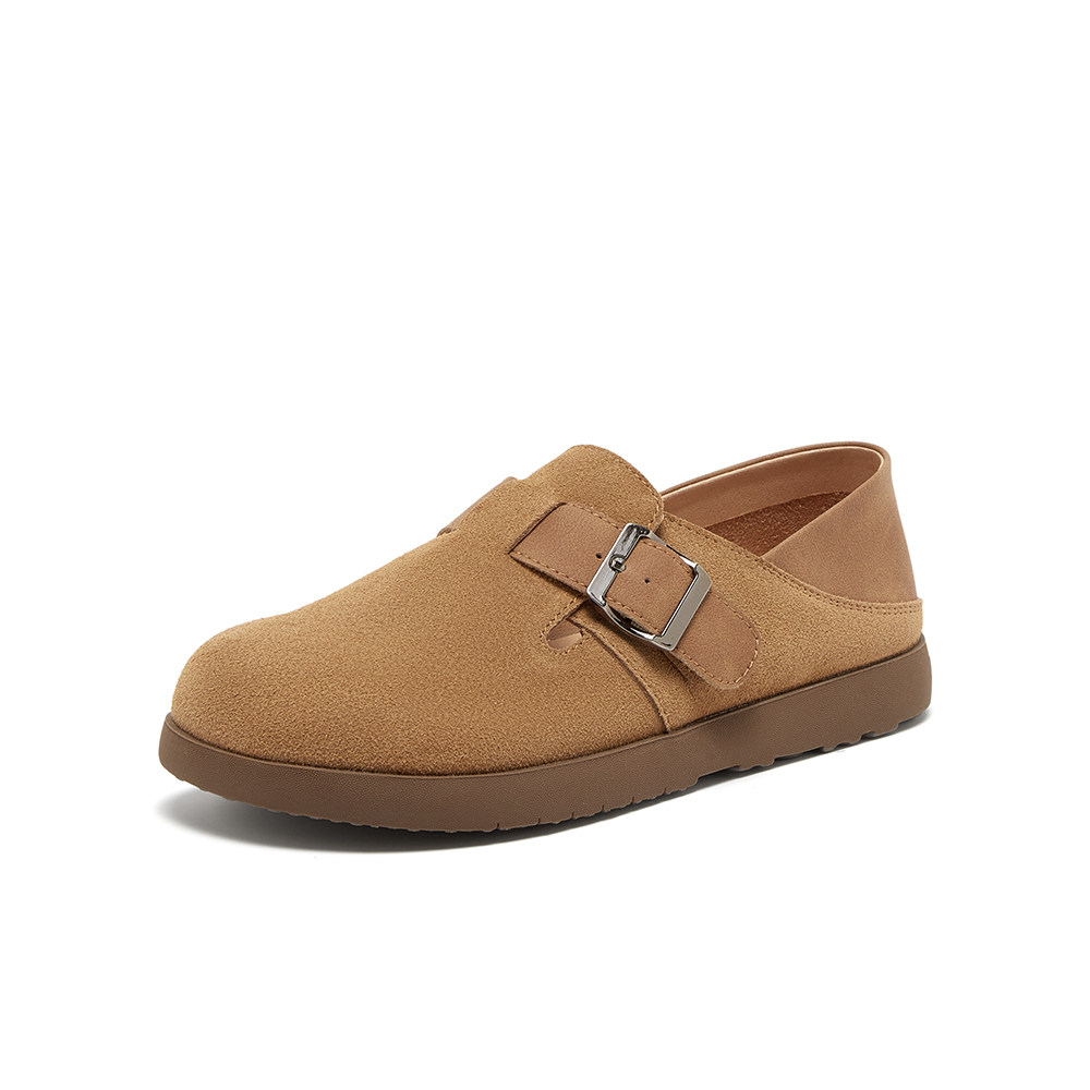 百思图2024秋季商场新款复古休闲全包勃肯鞋平底女单鞋BG318CA4,淘宝优惠券,粉丝福利购,淘宝优惠卷