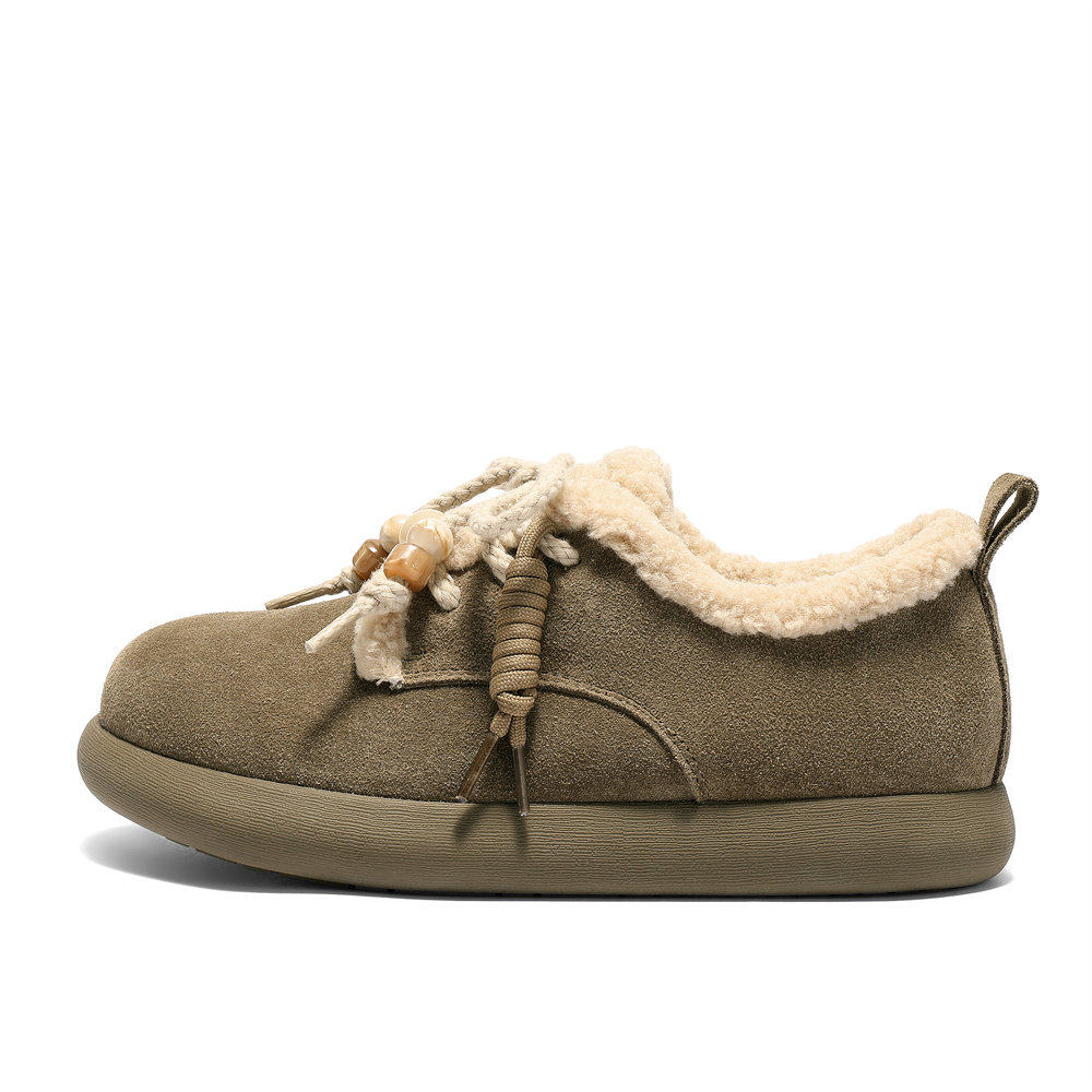 森达面包工坊牛皮毛毛鞋女25冬舒适保暖毛绒雪地靴棉鞋ZTI60DM5,淘宝优惠券,粉丝福利购,淘宝优惠卷