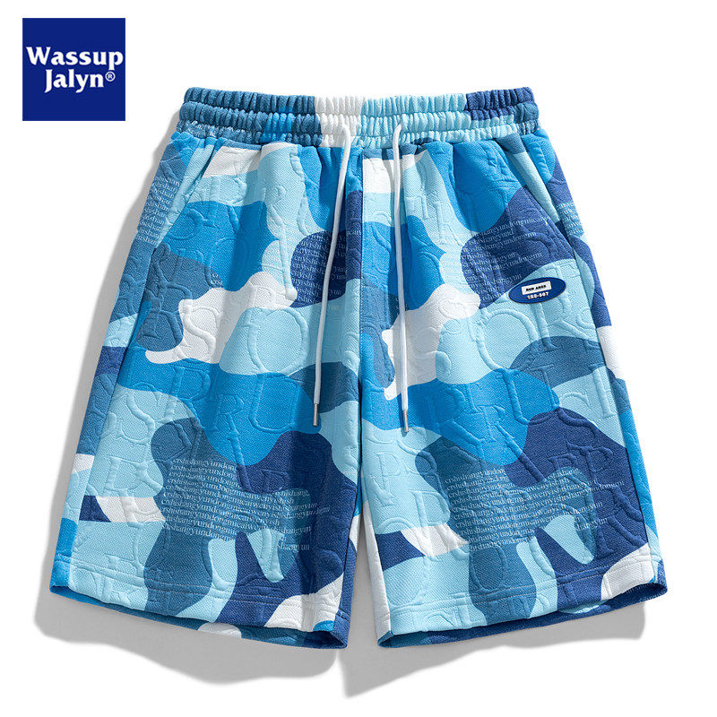 WASSUP JALYN迷彩印花短裤男夏季冰丝速干五分休闲裤潮牌宽松直筒,淘宝优惠券,粉丝福利购,淘宝优惠卷