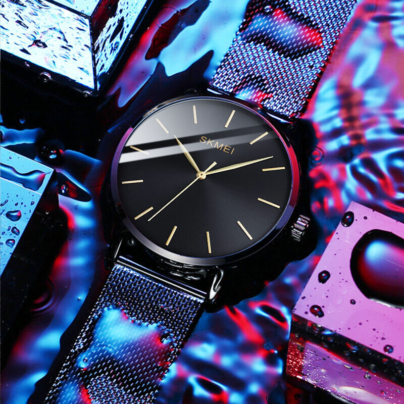 时刻美（skmei）手表男石英超薄防水表百搭情侣手表送男朋友礼物1