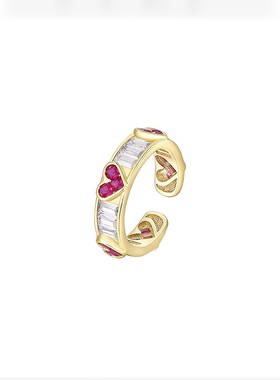 粉色爱心精致戒指女小众