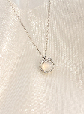 如意平安锁项链气质猫眼石锁骨链