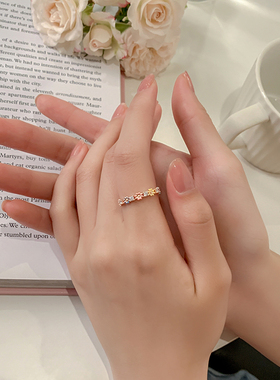 开口可调节可爱甜美小众设计戒指