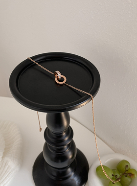 金色圆环项链女轻奢高级感