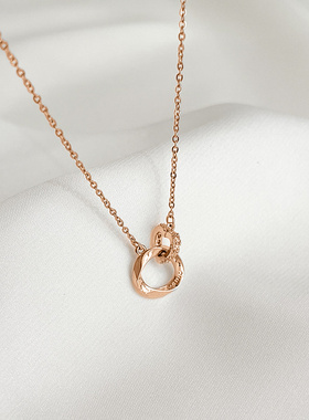 玫瑰金大气轻奢高级项链女款秋冬