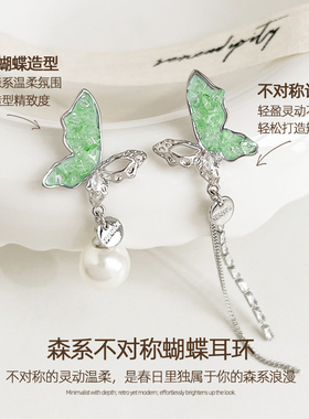 绿色清新蝴蝶耳夹无耳洞女新款