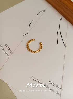 女通体925银时尚百搭小金色珠