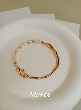 925银天然珍珠不对称复古个性