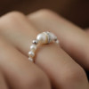 Jane's Jewelry Natural Freshwater Baby Bead Ring Women's Exquisite Fashion Niche High-end Full String Ring Ring
