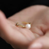 Jane's Jewelry natural freshwater pearl ring for women, fashionable, light, luxurious and versatile, open adjustable index finger ring