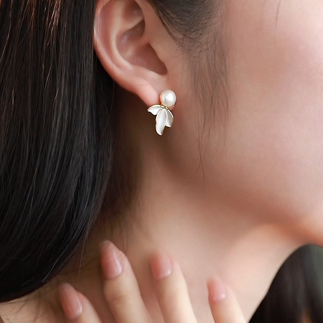 珍氏珠宝天然淡水珍珠耳钉女款 飘逸鱼尾时尚轻奢高级感耳环耳饰,淘宝优惠券,粉丝福利购,淘宝优惠卷
