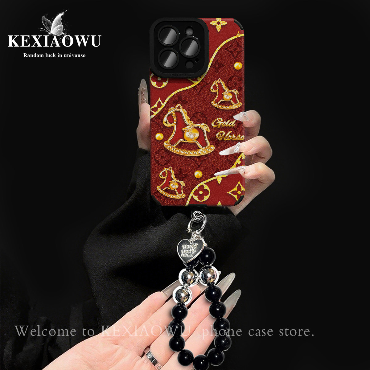 适用苹果14pro鎏金木马15promax瞳眼16plus羊皮iPhone11防摔xsmax手机壳13promax国风手链17promax手机保护套,淘宝优惠券,粉丝福利购,淘宝优惠卷