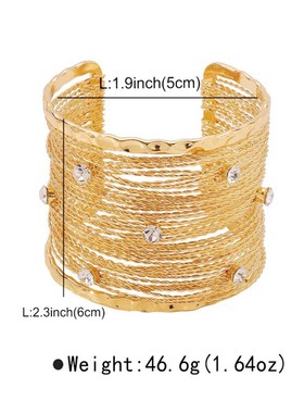 欧美复古多层镂空钻石手镯