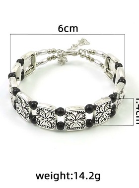 波西米亚复古做旧镂空花朵手链