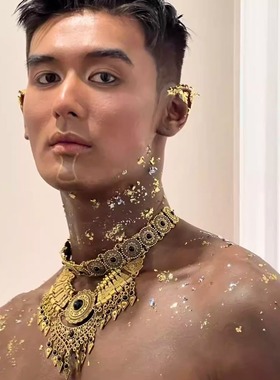 阿努比斯埃及王子金色流苏项链