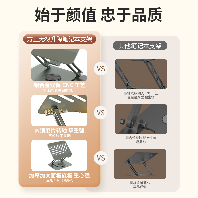 方正z5pro笔记本电脑支架360°可旋转托架桌面立式增高升降悬空散热平板 - 图2