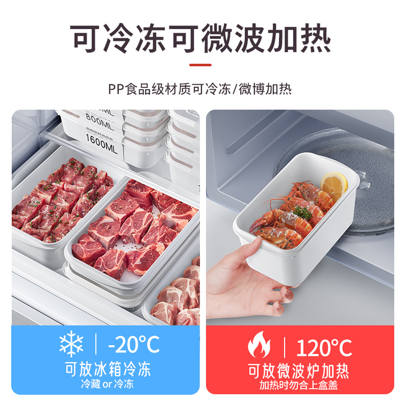 食品级冻肉分装保鲜盒带盖冰箱整理收纳盒备菜盒子冷冻专用储物盒-图2