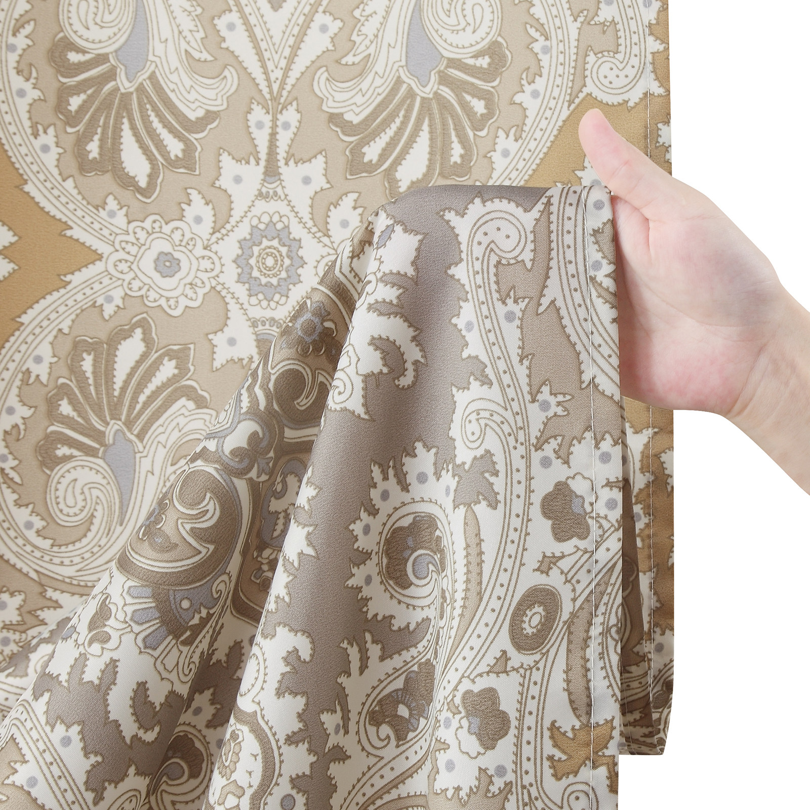 黛世欧式复古轻奢涤纶布料防水防霉浴帘隔断加厚不透浴室干湿分离